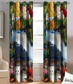 BELLA TRUE Digital Printed Door Curtains Multicolor (7 Feet) Pack of2