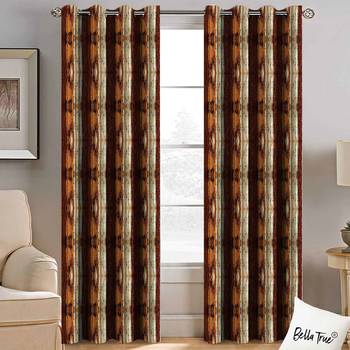 BELLA TRUE Digital Printed Door Curtains Multicolor (7 Feet) Pack of2 1