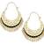 Filigree Chaand Bali Antique Gold Plated Black Meena Hoop Earring for Women
