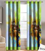 BELLA TRUE Digital Printed Door Curtains Multicolor (7 Feet) Pack of2