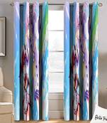 BELLA TRUE Digital Printed Long Door Curtains Multicolor (9Feet) Pack of2
