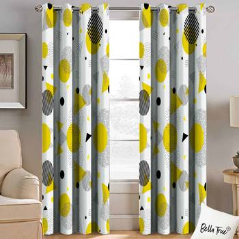 BELLA TRUE Digital Printed Door Curtains Multicolor (7 Feet) Pack of2 1