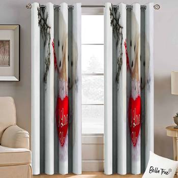 BELLA TRUE Digital Printed Long Door Curtains Multicolor (9Feet) Pack of2 1