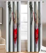 BELLA TRUE Digital Printed Long Door Curtains Multicolor (9Feet) Pack of2