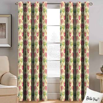 BELLA TRUE Digital Printed Door Curtains Multicolor (7 Feet) Pack of2 1