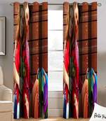 BELLA TRUE Digital Printed Door Curtains Multicolor (7 Feet) Pack of2