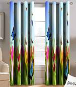 BELLA TRUE Digital Printed Long Door Curtains Multicolor (9Feet) Pack of2