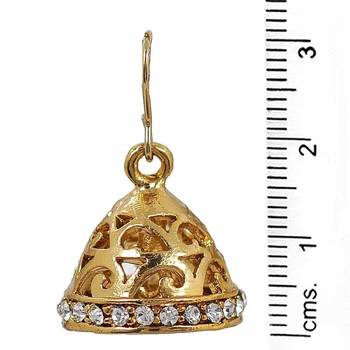 Filigree 18K Antique Gold Plated CZ Jhumki Earring for Women 2