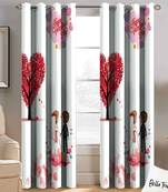 BELLA TRUE Digital Printed Long Door Curtains Multicolor (9Feet) Pack of2