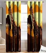 BELLA TRUE Digital Printed Long Door Curtains Multicolor (9Feet) Pack of2