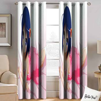 BELLA TRUE Digital Printed Long Door Curtains Multicolor (9Feet) Pack of2 2