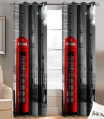 BELLA TRUE Digital Printed Long Door Curtains Multicolor (9Feet) Pack of2