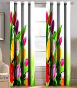 BELLA TRUE Digital Printed Door Curtains Multicolor (7 Feet) Pack of2