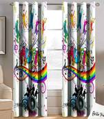 BELLA TRUE Digital Printed Long Door Curtains Multicolor (9Feet) Pack of2
