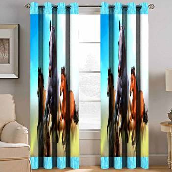 BELLA TRUE Digital Printed Window Curtains Multicolor (5Feet) Pack of2 1