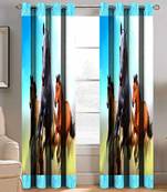 BELLA TRUE Digital Printed Window Curtains Multicolor (5Feet) Pack of2