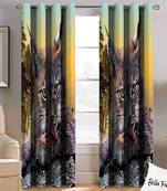 BELLA TRUE Digital Printed Window Curtains Multicolor (5Feet) Pack of2