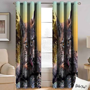 BELLA TRUE Digital Printed Window Curtains Multicolor (5Feet) Pack of2 2