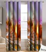 BELLA TRUE Digital Printed Window Curtains Multicolor (5Feet) Pack of2