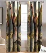 BELLA TRUE Digital Printed Window Curtains Multicolor (5Feet) Pack of2