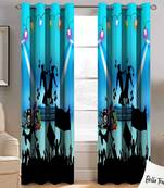 BELLA TRUE Digital Printed Window Curtains Multicolor (5Feet) Pack of2