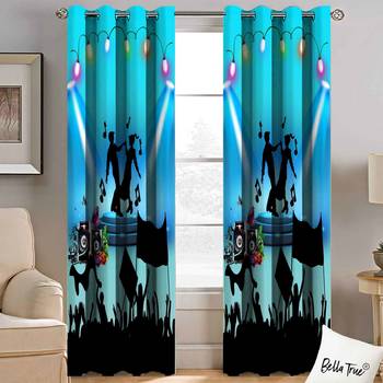 BELLA TRUE Digital Printed Window Curtains Multicolor (5Feet) Pack of2 2