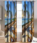 BELLA TRUE Digital Printed Window Curtains Multicolor (5Feet) Pack of2