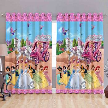 BELLA TRUE Digital Printed Window Curtains Multicolor (5Feet) Pack of2 2