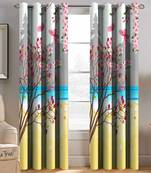 BELLA TRUE Digital Printed Window Curtains Multicolor (5Feet) Pack of2