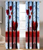 BELLA TRUE Digital Printed Window Curtains Multicolor (5Feet) Pack of2