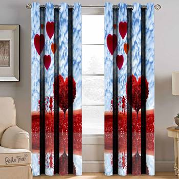 BELLA TRUE Digital Printed Window Curtains Multicolor (5Feet) Pack of2 2