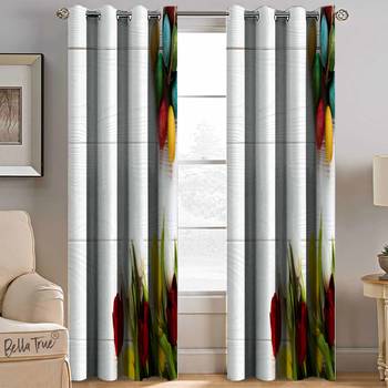 BELLA TRUE Digital Printed Window Curtains Multicolor (5Feet) Pack of2 1