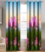 BELLA TRUE Digital Printed Window Curtains Multicolor (5Feet) Pack of2