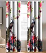 BELLA TRUE Digital Printed Window Curtains Multicolor (5Feet) Pack of2