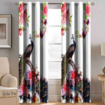 BELLA TRUE Digital Printed Window Curtains Multicolor (5Feet) Pack of2 2
