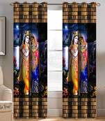 BELLA TRUE Digital Printed Window Curtains Multicolor (5Feet) Pack of2