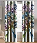 BELLA TRUE Digital Printed Window Curtains Multicolor (5Feet) Pack of2