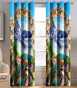BELLA TRUE Digital Printed Window Curtains Multicolor (5Feet) Pack of2