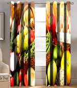 BELLA TRUE Digital Printed Window Curtains Multicolor (5Feet) Pack of2