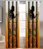 BELLA TRUE Digital Printed Window Curtains Multicolor (5Feet) Pack of2