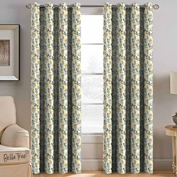 BELLA TRUE Digital Printed Window Curtains Multicolor (5Feet) Pack of2 1
