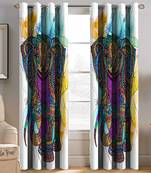 BELLA TRUE Digital Printed Window Curtains Multicolor (5Feet) Pack of2