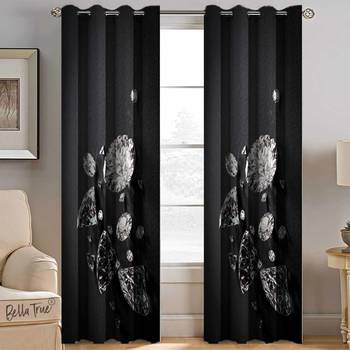 BELLA TRUE Digital Printed Window Curtains Multicolor (5Feet) Pack of2 1