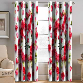 BELLA TRUE Digital Printed Window Curtains Multicolor (5Feet) Pack of2 2