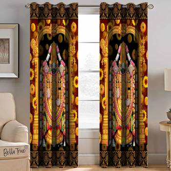 BELLA TRUE Digital Printed Window Curtains Multicolor (5Feet) Pack of2 1