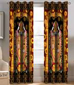 BELLA TRUE Digital Printed Window Curtains Multicolor (5Feet) Pack of2