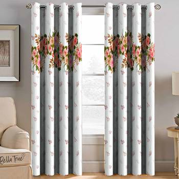 BELLA TRUE Digital Printed Window Curtains Multicolor (5Feet) Pack of2 2