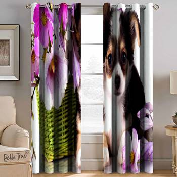 BELLA TRUE Digital Printed Window Curtains Multicolor (5Feet) Pack of2 1