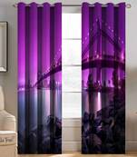 BELLA TRUE Digital Printed Window Curtains Multicolor (5Feet) Pack of2