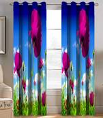 BELLA TRUE Digital Printed Window Curtains Multicolor (5Feet) Pack of2
